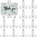 LonlyEagle 12 Pack 4 Inch Clear Plastic Easels or Stand/Plate Holders to Display Pictures or Other Items at Weddings, Plate Stands for Home Decoration, Birthdays, Tables