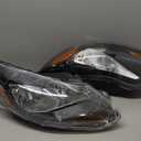 Headlights Assembly for 2012 2013 2014 Ford Focus Halogen Head light Headlamp, Bulb Include, Black Housing Amber Corner