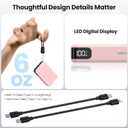 Mini Portable Charger, Smallest Power Bank 22.5W 10000mAh with Dual 22.5W Outputs, LED Digital Display, PD Fast Charging for iPhone 17 16 15 14 Pro Samsung(Black) (Pink)