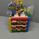 Wooden Activity Play Cube 6 in-1 for Baby with Removable Bead Maze, Shape Sorter, Abacus Counting Beads & Numbers, Sliding Shapes, 8Pcs Stacking Cups  Play22