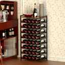 40 Bottle Wine Rack Freestanding Floor, 8-Tier Wine Storage Racks with Table Top, Detachable Wine Bottle Holder, Bar Stand Display Shelf for Kitchen, Bar, 18" L x 9.3" W x 33" H