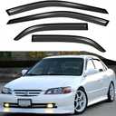 94959 Original Side Window Visor Deflector Rain Guard,Outside Mount Tape-on Shatterproof Dark Smoke,4pc Window Shades fit for 1998-2002 Honda Accord 4-Door Sedan