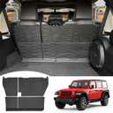Seat Back Cover Compatible with 2018-2025 Jeep Wrangler JL Unlimited 4 Door 4X4, Cargo Mat All-Weather Protection Cargo Liner Rear Trunk Liner for 2024 Jeep Wrangler JL/JLU Accessories