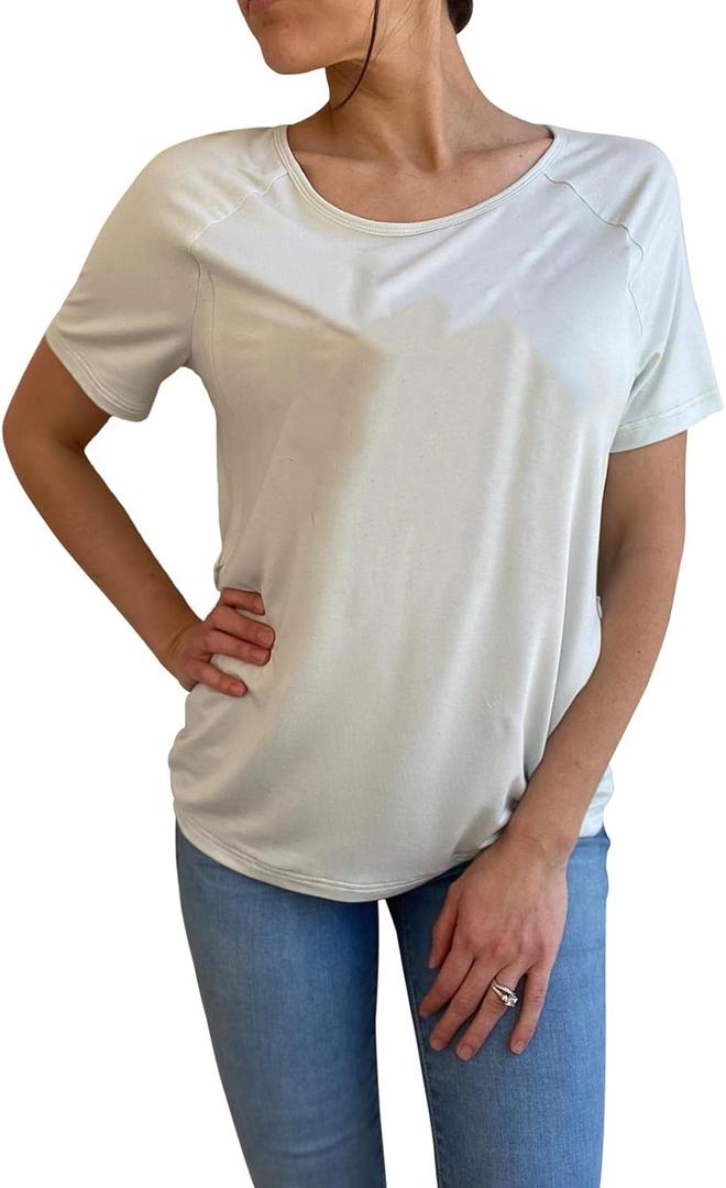 Women Maternity Shirt Comfort Colors Breastfeeding Nursing Friendly Zip Tshirt Mama's Boobery Always On Tap Tops (Medium, White 2)