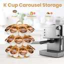 Coffee Pod Holder, K Cup Holders Carousel Organizer ,27 Coffee Pods Storage Compatible with K Cups, Spins 360-Degrees, Modern Gold Design Round,Shining Gold,3 Tier Home or Office Kitchen Counter Organizer