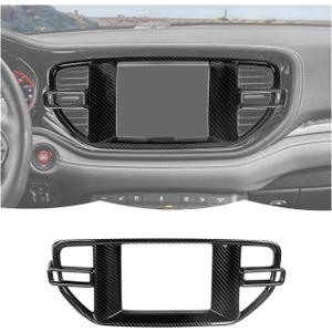 RT-TCZ Center Console Navigation GPS Panel Cover Trim Decoration Interior Accessories for Dodge Durango 2022-2025,Black Carbon Fiber