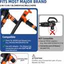 Leaf Collector Compatible with Worx Leaf Blower & Vacuum, Includes Adjustable Adapter Fits 2.3"-5" Connection Ports, 2-8FT Hose, and Mesh Hood