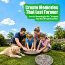 Handprint Stepping Stone DIY Kit - Reusable 10in Round Concrete Molds+ 26 A-Z + 0-9 Stamps+ Mosaics & Crystal Heart for Hand/Foot Print, Footprint Craft Witness of Special Time/None Cement
