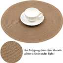 SHACOS Round Braided Placemats Set of 8 Washable 15 inch Round Table Mats Woven Place Mats for Dining Table (Brown, 8)