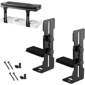 2 PCS Premium Adjustable GPU Support BracketGraphics Card Support, GPU BraceVideo Card HolderAnti Sag GPU Stand 6-96mm Vertical Mount Suitable for Most Models(Black)
