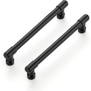 Ravinte 10 Pack 5 Inch Hole Center Solid Kitchen Cabinet Handles Matte Black Dresser Pulls Cabinet Drawer Pulls for Kitchen Cupboard Hardware
