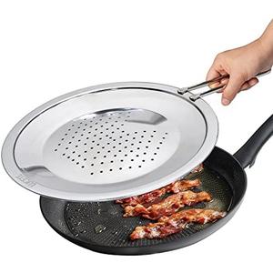 LUCETE Stainless Steel Splatter Screen 11" – Hot Grease Splatter Screen for Frying Pan - Oil Splash Guard - Protect your Skin from Burn & Keep Your Kitchen Cleaner (11inch)