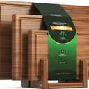 Bamboo Cutting Board Set with Stand, 3PCS Double-Sided Chopping Boards for Kitchen Meal Prep & Serving, Charcuterie, Juice Grooves & Side Handle, Ideal for Meat, Vegetables, Kitchen Essentials, Brown (14.9"L x 0.6"W)