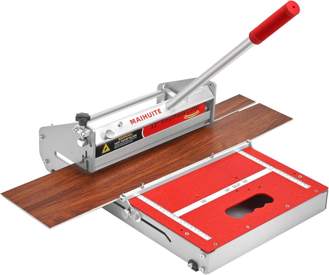 10mm Thick Floor Cutter - 13" Pro Vinyl Floor Cutter for LVP, LVT, WPC, SPC, PVC, VCT, Rigid Core Vinyl Flooring - Honing Stone Included - Manual Operation, No Electricity, No Noise
