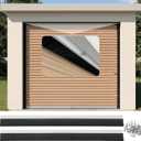 2" High-Density Nylon Bristle 8 FT Garage Door Top Brush Seal, Drill Free Header Weather Stripping with Heavy Duty Aluminum Track, Dust and Draft Protector for Roll Up, Sectional Doors