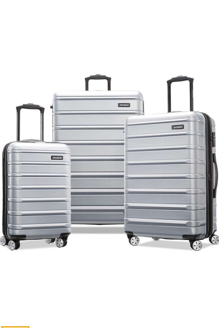 Samsonite Omni 2 Hardside Expandable Luggage with Spinner Wheels, 3-Piece Set (19/24/28), Artic Silver