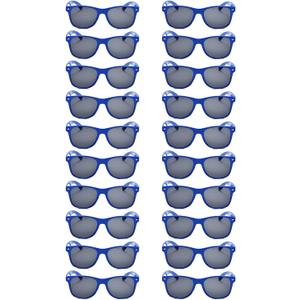 20 Pairs Bulk Sunglasses for Adult Retro 70s 90s Cheap Glasses for Party Supplies (Blue)