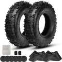 GREHUA 4.10/3.50-6 4.10-6 Tire and Inner Tube Compatible with Lawn Mower Snow Blower Mini Bike Go Kart Wheelbarrow, 4.10x6 Tire Tubes for Hand Truck Wagon Trailer Trolley ATV Quad 4 Wheeler (2 Pack)