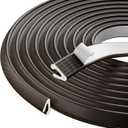 V Shape Thin Foam Weather Stripping Door Frame Seal Strip 19.7FT Brown, Draft Stopper, Insulation Winter, Weatherstripping, Gap Sealing, Soundproofing, Self-Adhesive Used for Exterior Front Door Side