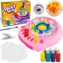 Hewaurorion Paint Spin Art Machine Kit for Kids, Arts & Crafts Painting Spinner Toys Kits Sets for Boys & Girls Ages 6 7 8 9 Year Old Pink