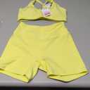 Womens Workout Sets Cross Back Sports Bras Matching High Waist Biker Shorts Yoga Jogger Outfits Work Out Clothes, (Yellow, Small)