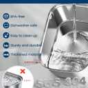 Cat Water Fountain Stainless Steel for Cats Indoor 2.5L 85oz by BPA-Free SUS304, 4pcs Effective 6-Layer Filter Cat Fountain for Drinking 20dB Ultra Quiet Metal Pet Water Fountain (Fountain+1 Filter)