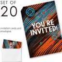 Brun Birthday Party Invitations Supplies with Envelopes Set of 20 Blaster Fight Theme Birthday Invites for Boys Fill in Blank, Double Sided