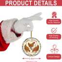 4 x Chicken Christmas Ornaments - Chicken Coop Run - Chicken Decor - Christmas Ornaments - Christmas Decorations - 3.6 in Acrylic - Funny Gag Gifts - White Elephant Gifts - Stocking Stuffers