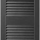 Ekena Millwork Lifetime Vinyl LL1S12X05500BL Standard Cathedral Top Center Mullion, Open Louver Vinyl Shutters, w/Installation Shutter-Lok's & Matching Screws (Per Pair), 12"W x 55"H, Black