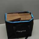 Juegoal 54 Pieces Giant Tumble Tower Blocks Game Giant Wood Stacking Game with 1 Dice Set, Gameboard, Canvas Bag for Adult, Kids, Family, Brown (Large)