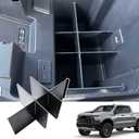 X-TKER Center Console Organizer Compatible with 2022 2023-2025 Chevy Silverado/GMC Sierra 1500 & 2024 2025 Silverado/Sierra 2500HD 3500HD Accessories, Middle Console Divider Front Bucket Seats ONLY