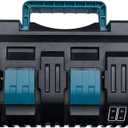 Battery Charger for Makita 18v Battery, 4-Port Charger Station DC18SF with 2 USB-A Ports, Simultaneous Rapid Charging for 4 Makita 14.4V 18V Lithium Batteries
