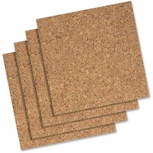 Quartet Cork Tiles, Bulletin Board Cork Panels 12" x 12" x 3/16", Natural, 4 Pack (102)