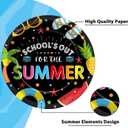 48Pcs School's Out for The Summer Party Plates for End of School Year Party Decorations Summer End of School Disposable Dessert Plates School's Out Themed 7 Inch Decors for Graduation Party Supplies