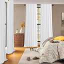 RYB HOME 100% Blackout White Velvet Curtains for Bedroom, Back Tab and Rod Pocket Thermal Insulated Room Darkening Curtains for Living Room Nursery, White, 52W x 108L, 2 Panels