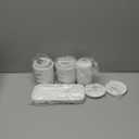 6-Piece Bathroom Accessory Set Resin, White Bath Accessories Complete with Toothbrush Holder, Lotion Soap Dispenser, 2 Qtip Holders,Vanity Tray,Bathroom Tumbler - Countertop Vanity Organizer
