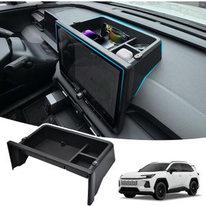 Dashboard Center Console Organizer for RAV4 2026 XSE/Limited Dashboard Storage Box with 1/4 Inch Screw Hole Sunglasses Holder and No-Slip Mat 2026 RAV4 Dashboard Organizer Only Fit 12.9 Inch Screen