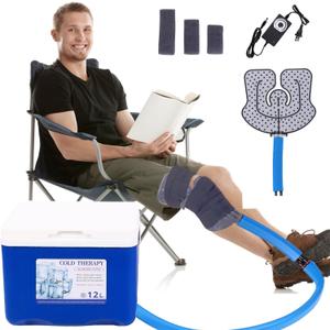 Cold Therapy Machine, Cryotherapy Freeze Kit System for Knee Replacement, Ice Machine with Universal Pad for Knee, Back, Leg and Hip, 12L