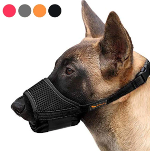 HEELE Dog Muzzle,Soft Nylon Muzzle Anti Biting Barking Chewing,Air Mesh Breathable Drinkable Adjustable Loop Pets Muzzle for Small Medium Large Dogs 4 Colors 4 Sizes (Black, XS)