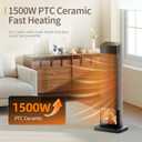 Space Heater, 1500W Electric Heaters for Indoor Use, 25.2" PTC Ceramic Heater with Remote, 24H Timer, Oscillation, Tip-Over and Overheat Protection, Fast Safety Heat for Home Office