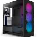 NZXT H5 Flow RGB 2024 - Compact ATX Mid-Tower PC Gaming Case - High Airflow - F360 RGB Core (CV) Included - 360mm Front & 240mm Top Radiator Support - Cable Management - Tempered Glass - Black