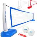 GoSports Splash Net PRO Pool Volleyball Net - Red, White, or Blue - Includes 2 Water Volleyballs and Pump