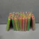 1000 Pieces Snow Cone Spoon Straws,Disposable Plastic Drinking Straw,Colorful Long Spoon Straws for Milkshake Shaved Ice