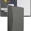 Samsill Two-Tone Padfolio, Resume Portfolio, Business Portfolio, with 8.5 x 11 Writing Pad, Gray & Black