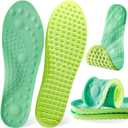 4D Cloud Soles Insoles for Men and Women,Soft Shock Absorption Massage Insoles -Comfort Sports Shoe Inserts Arch Support Insoles, Work Boot Shoe Insole (Green, XS Men 6~7 /Women 7.5)