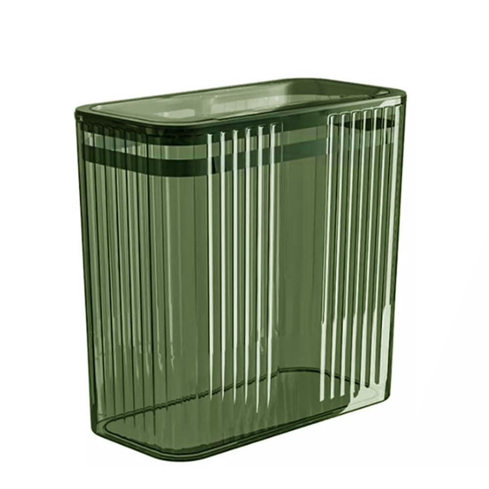 Transparent Trash Can, Bathroom Trash Cans with Lids, 3.5 Gallon Garbage Can for Bedroom, Office, Plastic Slim Waste Basket with Press Top Lid, 15L Clear Trash Bin for Home, Kitchen (Green) Transparent Trash Can, Bathroom Trash Cans with Lids, 3.5 Gallon Garbage Can for Bedroom, Office, Plastic Slim Waste Basket with Press Top Lid, 15L Clear Trash Bin for Home, Kitchen (Green)