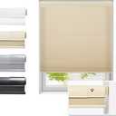 No Drill Cellular Shades for Indoor Windows, Thermal Insulating & Noise Reducing Honeycomb Blinds, Free Stop Cordless Light Filtering Shades, Beige,34 1/2" W x 64" H