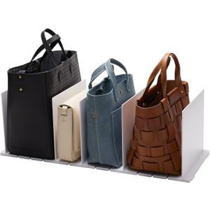 YAMAZAKI home 4956 Purse Organizer/Bag Divider for Closet Shelf, One Size, White