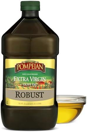 Pompeian Robust Extra Virgin Olive Oil, Contains Polyphenols, First Cold Pressed, 101 Fl Oz Best By 05/2027
