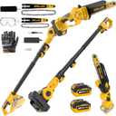 ZEGJAW 4-IN-1 Cordless Pole Saw & Mini Chainsaw, 6-inch & 8-inch Chainsaw Bar with 2 Pack 3.0Ah Battery and Charger, Electric Pole Saw for Tree Trimming with Adjustable Extension Pole